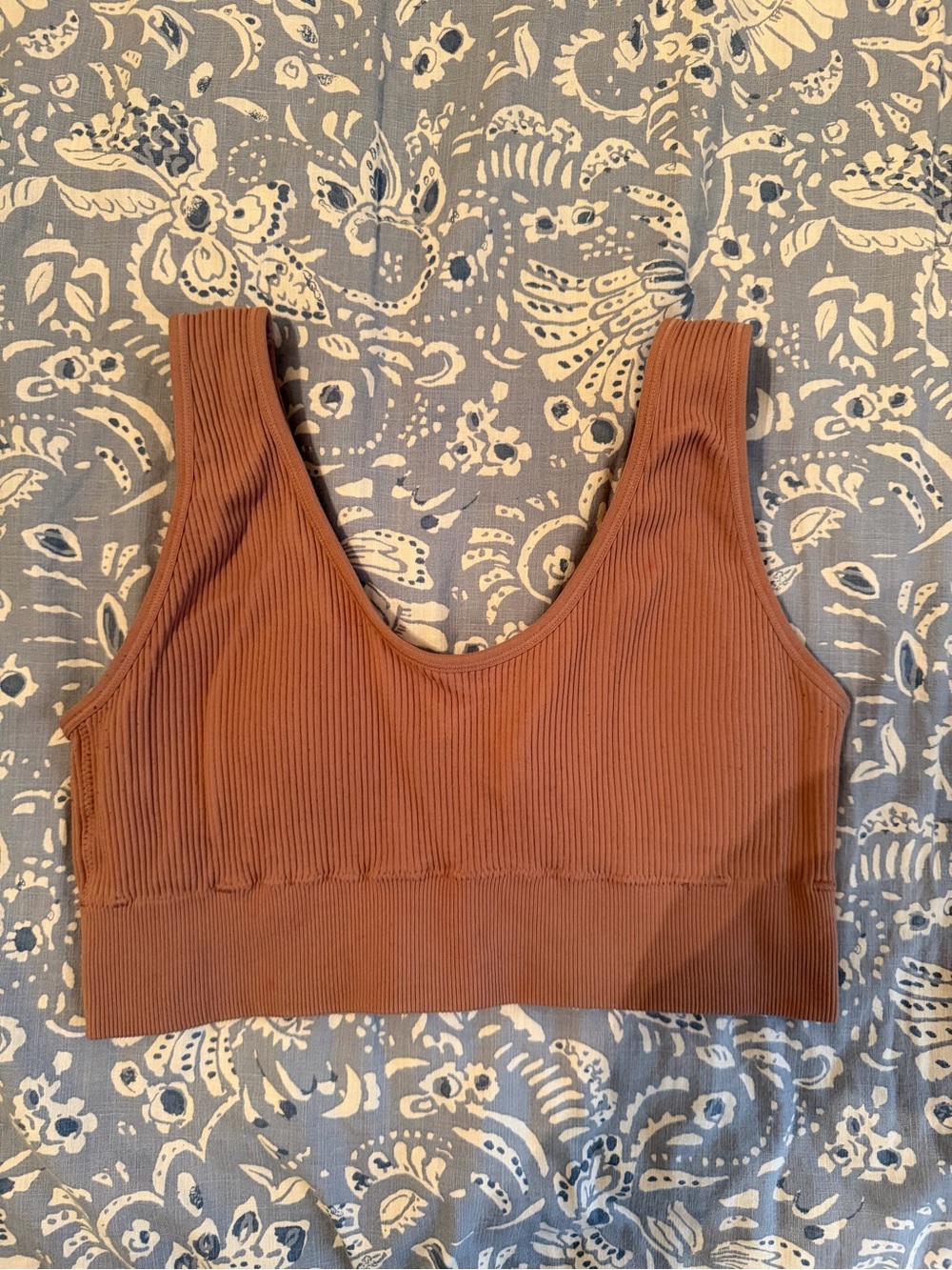 aerie Ribbed Scoop Bralette - Rust